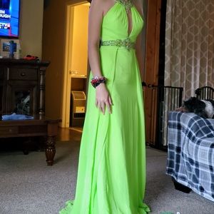 Chiffon Lime Green Dress